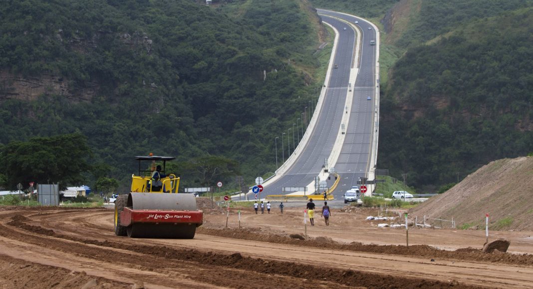 Construction continues on a new road being built in Durban